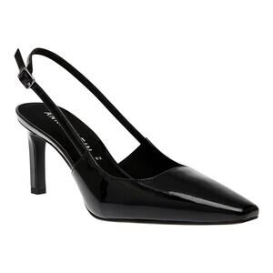 Anne Klein Women's Rosel Snip Toe Slingback Dress Pumps Black Patent Size 6